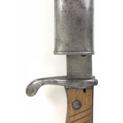 508 - WW1 Imperial German Model 1898/05 Butcher Bayonet.   A good example, single edged blade widening to ... 