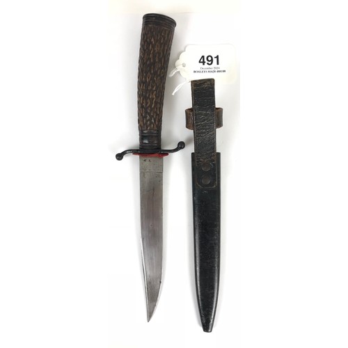 491 - Imperial German trench / fighting knife by Weyersberg Kirschbaum & Cie AG (WKC), Solingen  A good sc... 