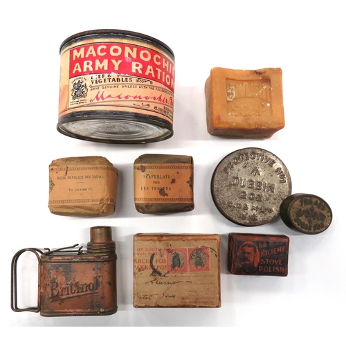 132 - Interesting Selection Of WW1 Personal Items
including unopened tin 