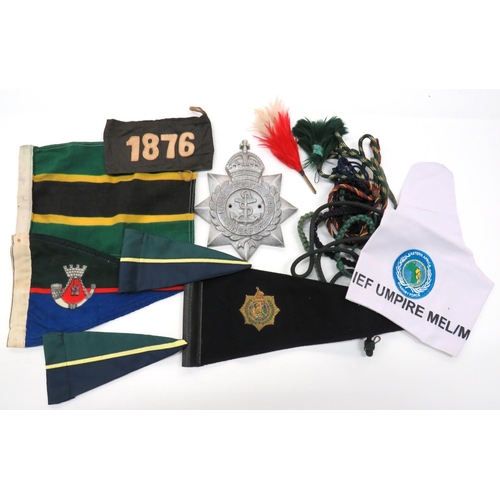 139 - Selection Of Various Pennants And Lanyards
including printed cotton Somerset LI pennant ... 2 x smal... 