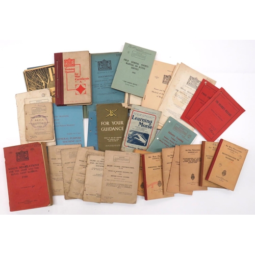 147 - Quantity Of WW2 And Post Military Pamphlets
including Home Guard Instructions Battle Craft Part 1-3 ... 