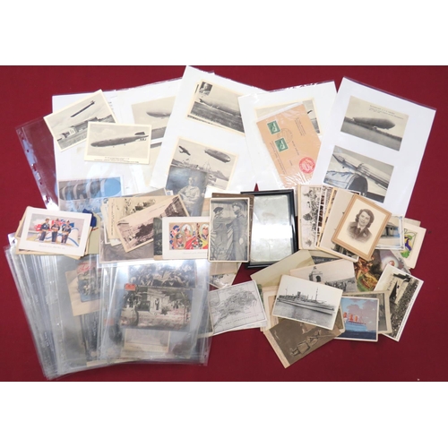 148 - Quantity Of WW1/WW2 Postcards And Photographs
including selection of airship postcards ... Napoleon ... 