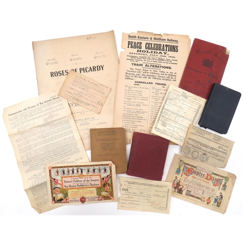 152 - Selection Of WW1 Military Paperwork
including Field Service Regulations 1914 ... Signalling Book 191... 