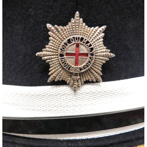 Three Post 1953 Coldstream Guards Dress Caps consisting black crown and ...