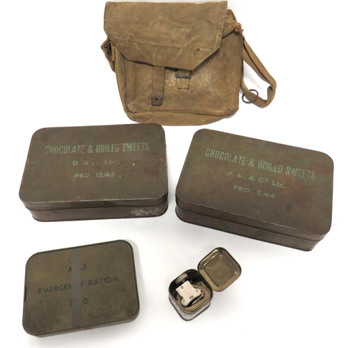 192 - Small Selection Of Survival And Ration Items
consisting RAF aircraft, first aid, webbing bag dated 1... 