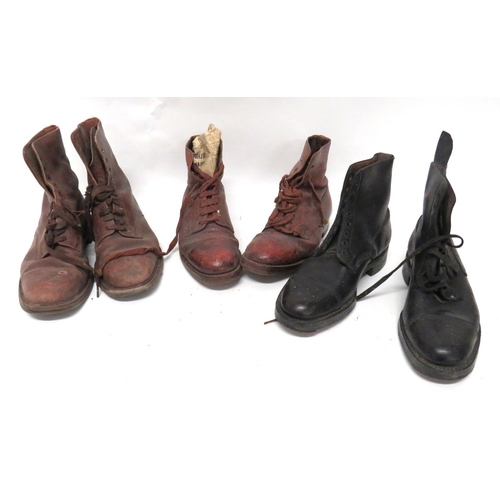 227 - Three Pairs Of Military Boots
consisting two pairs of brown leather, Officer pattern boots with rein... 