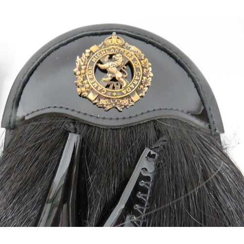 242 - Current Manufacture Cameron Highlanders Of Canada Sporran
black horsehair with two white tassels. &n... 