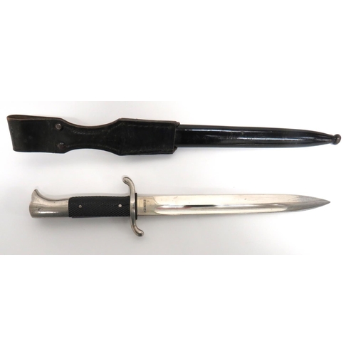 290 - WW2 Third Reich German Police Parade Sidearm
9 1/2 inch, single edged, plated blade with fuller. &nb... 