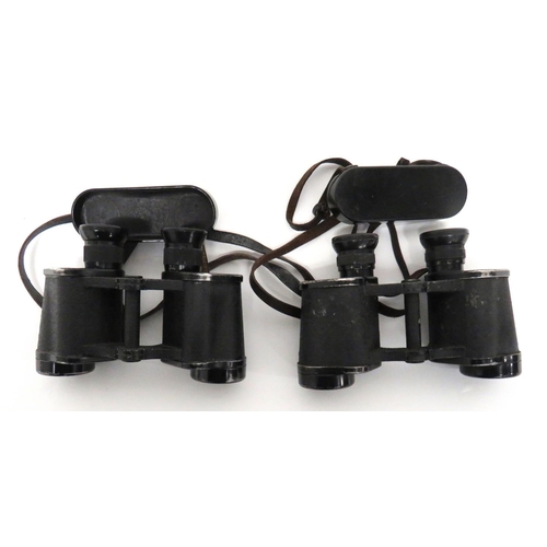 296 - Two Pairs Of WW2 German Dienstglas Binoculars
black crinkle bodies.  Black painted, alloy lens ... 