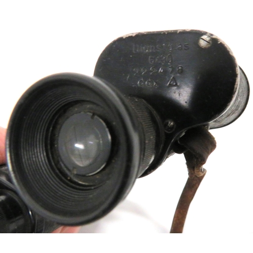 296 - Two Pairs Of WW2 German Dienstglas Binoculars
black crinkle bodies.  Black painted, alloy lens ... 