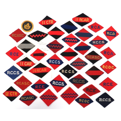 99 - 40 x Canadian Formation Badges
including embroidery RCE ... Embroidery RCCS ... Printed RCCS ... Emb... 