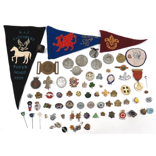 107 - 50+ Civilian Badges over 50 badges including Boy Scouts ... Girl Guides ... Coronation Medallions et... 