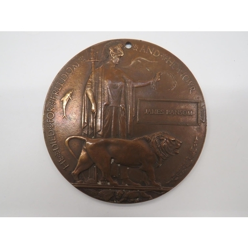 117 - WW1 Casualty Memorial Death Plaque
bronze 