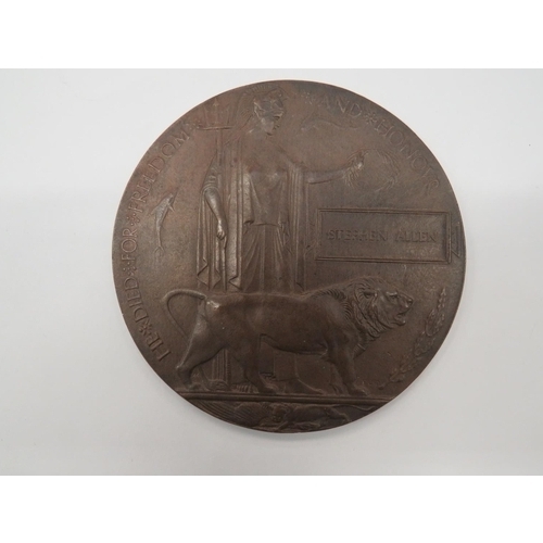 119 - WW1 Casualty Memorial Death Plaque
bronze 