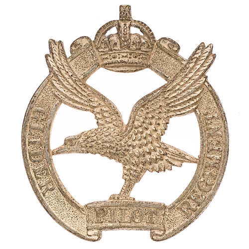 129 - Glider Pilot Regiment Officer beret badge by Firmin, London.  Fine die-cast silvered eagle with upsw... 