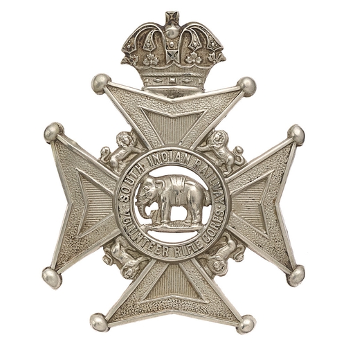 146 - South Indian Railway Volunteer Rifle Corps Indian Army head-dress badge. Goods scarce British made d... 