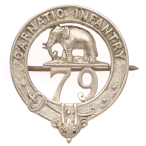150 - 79th Carnatic Infantry Edwardian Indian Army.Officers's pagri badge c1901-03. Good scarce heavy well... 