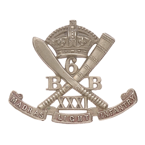 176 - 6th Burma Bn. 31st Madras Light Infantry Victorian Indian Army cap badge c. 1893-1901.  Good scarce ... 
