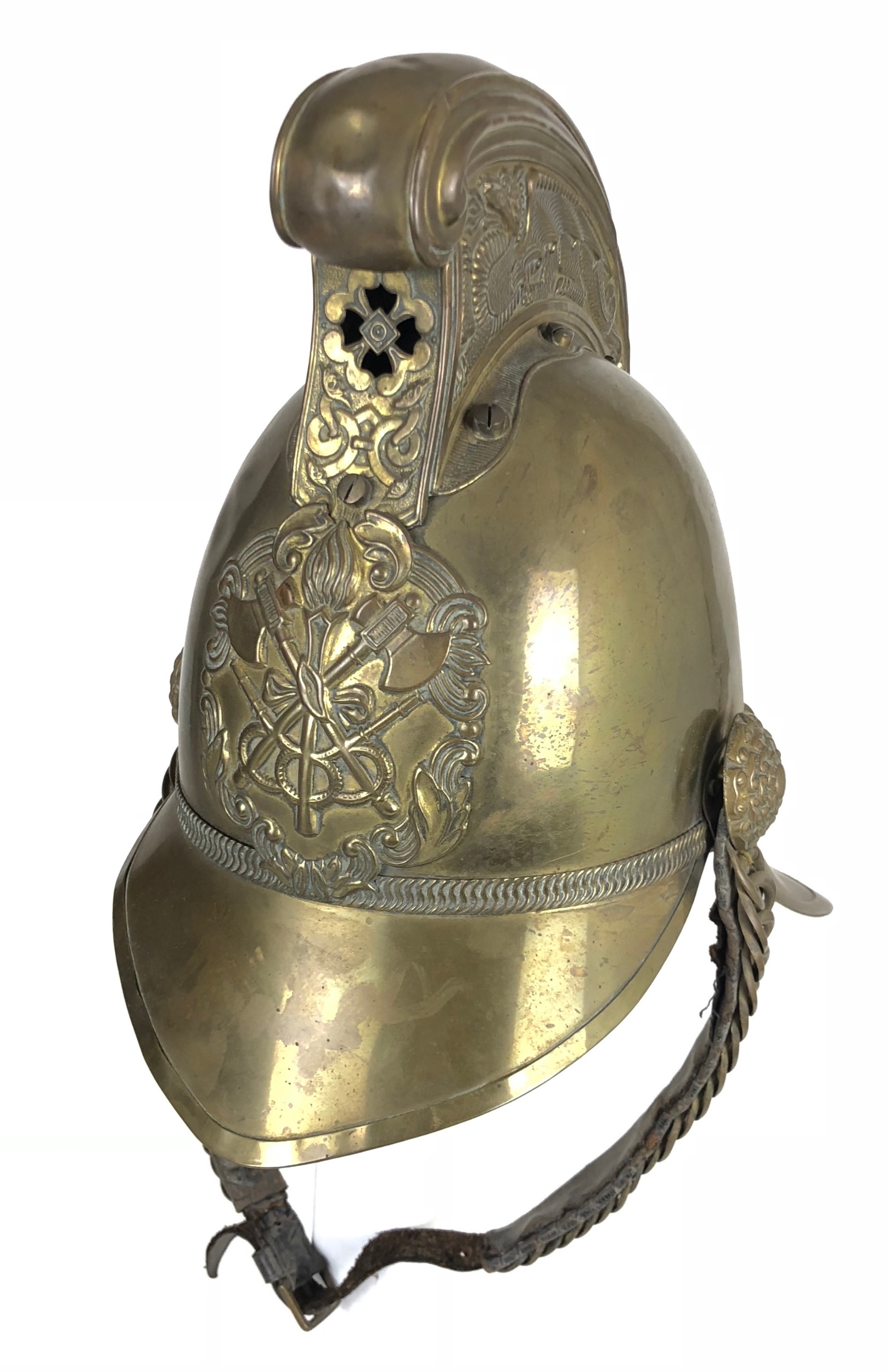 Victorian / Edwardian Merryweather Pattern Brass Fire Brigade Helmet ...