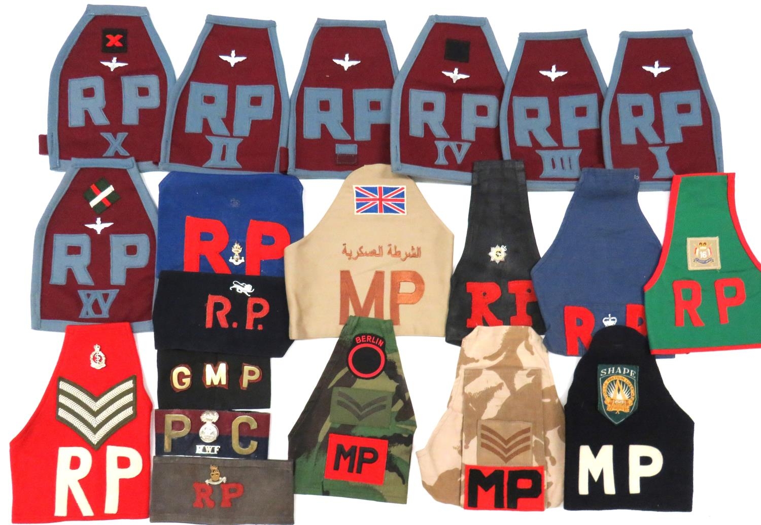 20 x Various Military Police Armbands mainly British orientated ...