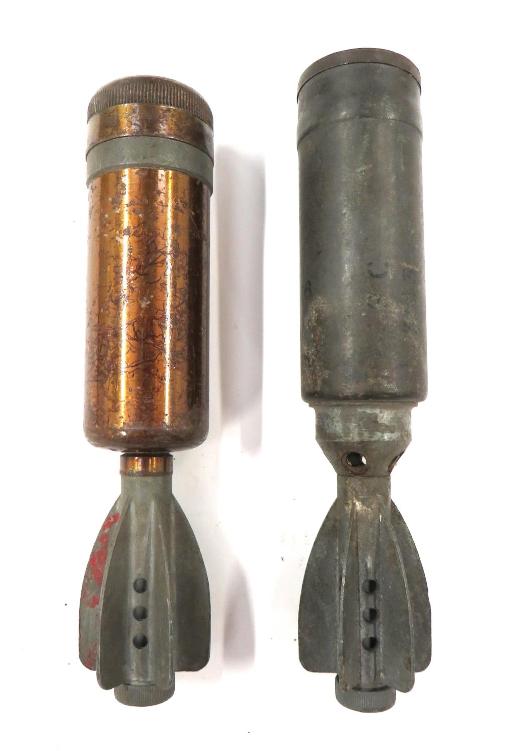 Two British Inert 2 Inch Mortar Shells consisting steel cylinder body ...