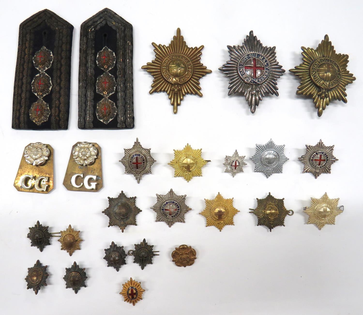 25 x Various Coldstream Guards Badges including silvered and enamel ...