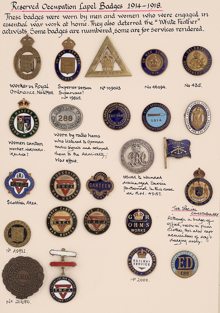 24 Reserved Occupation Lapel Badges WW1 lapel badges. Good carded ...