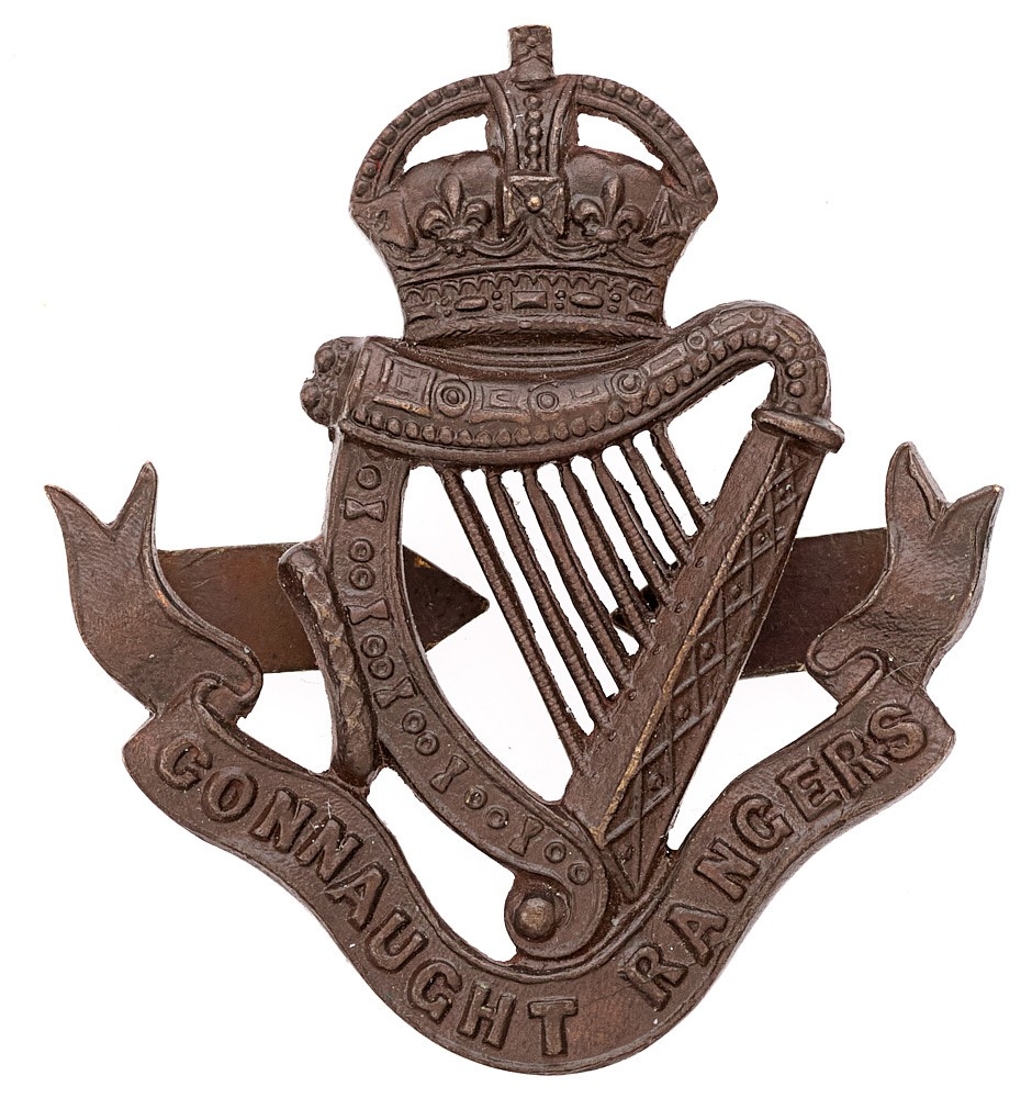 Connaught Rangers OSD Irish cap badge c. 1902-22 by Jennens. A good ...