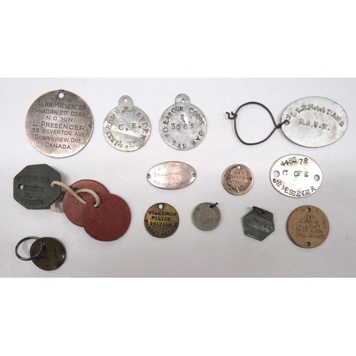 15 x Various Military Identification Discs including alloy 
