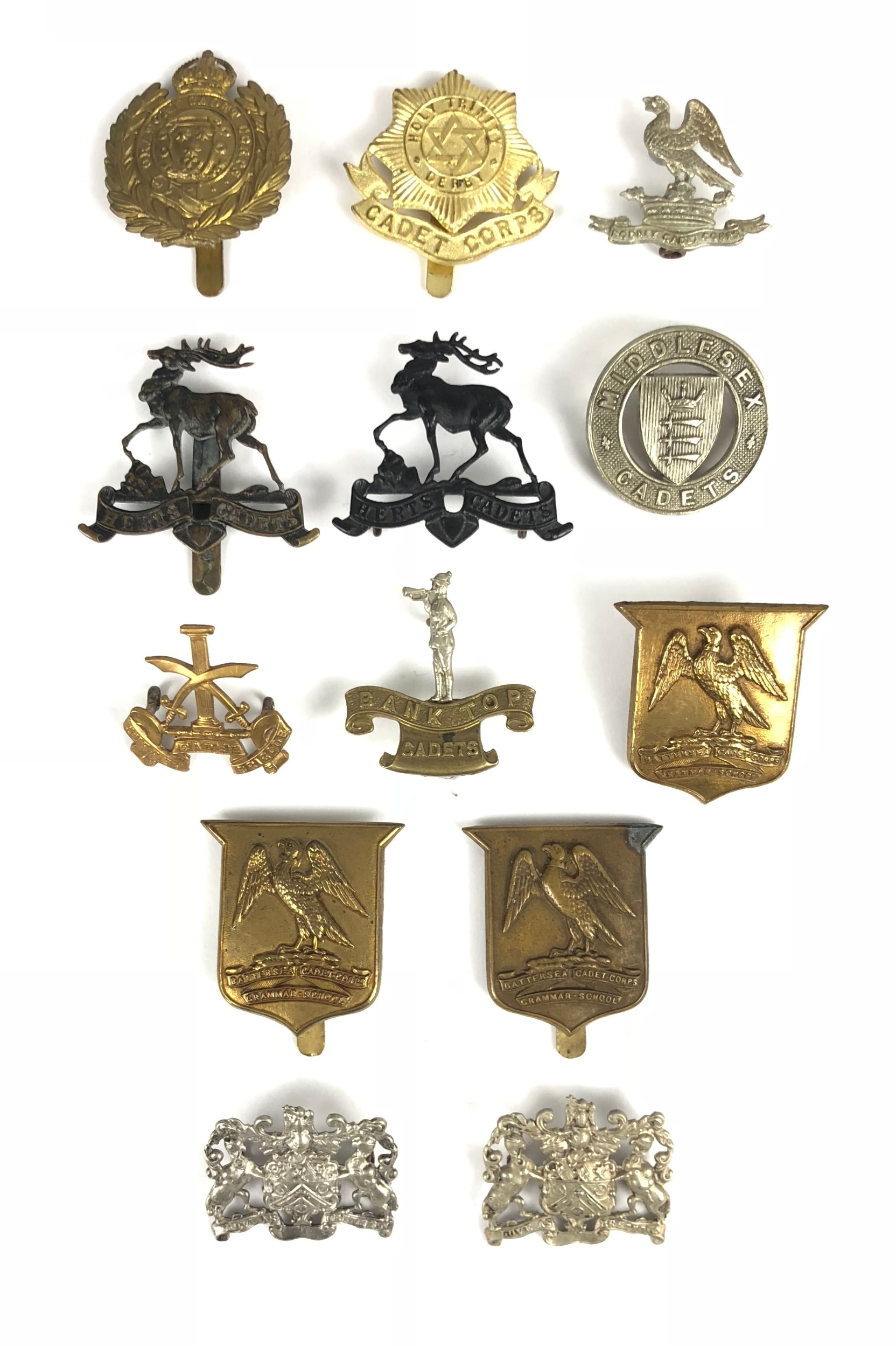 13 Cadet Corps cap badges. Good selection including Oratory ... Holy ...