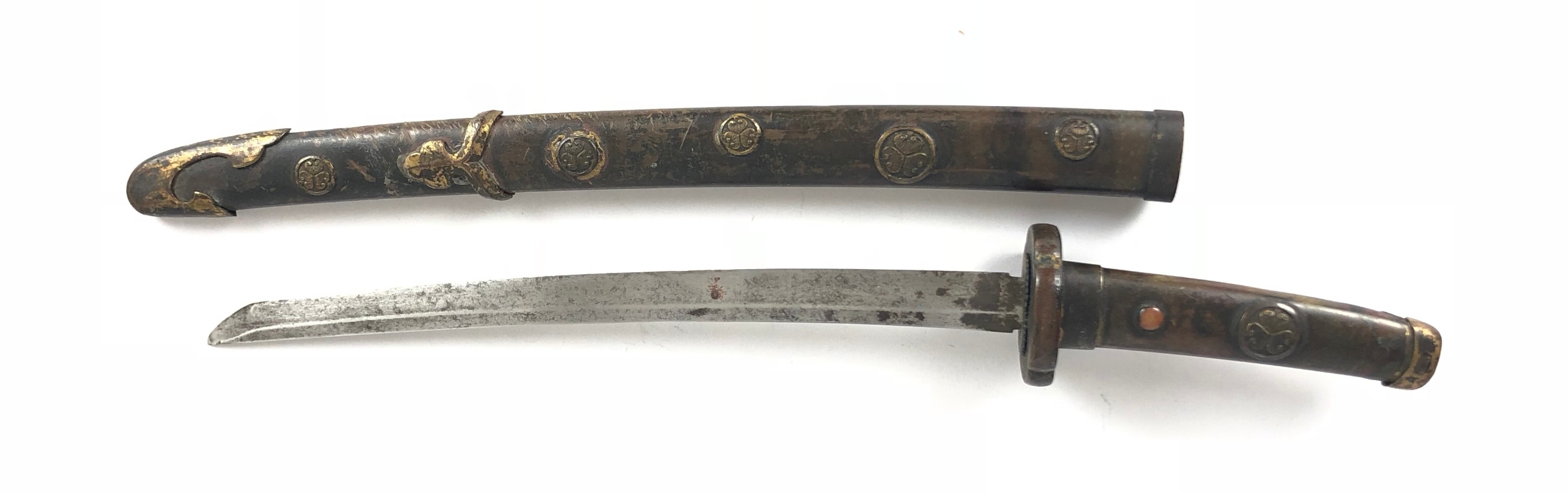 Japanese Miniature Decorative Sword. This example with a 21.5cm length ...