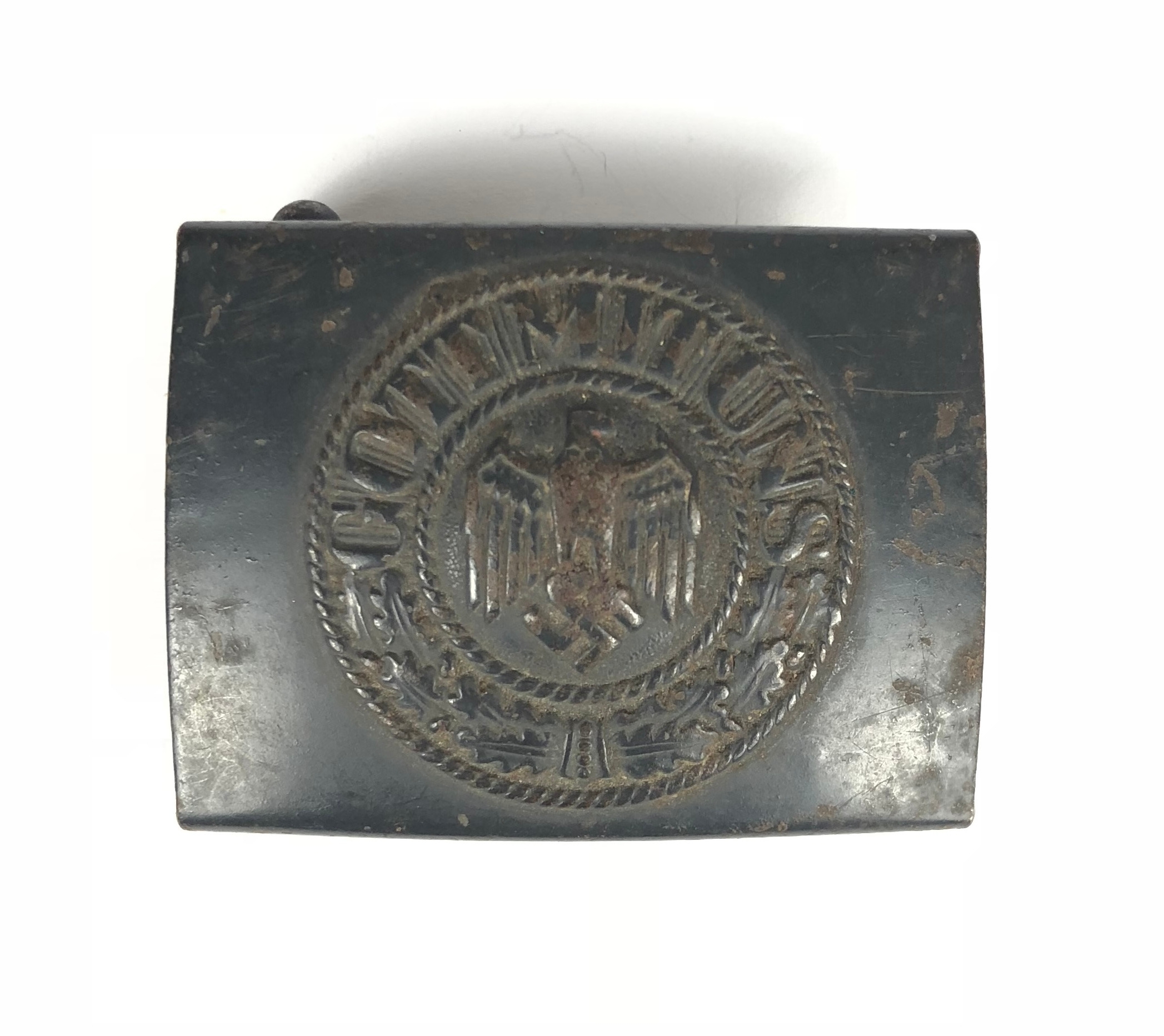 German Third Reich Heer (Army) belt buckle. Good green painted pressed ...