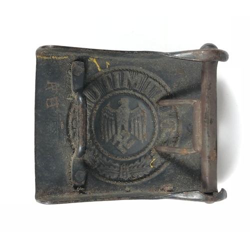 German Third Reich Heer (Army) belt buckle. Good green painted pressed ...