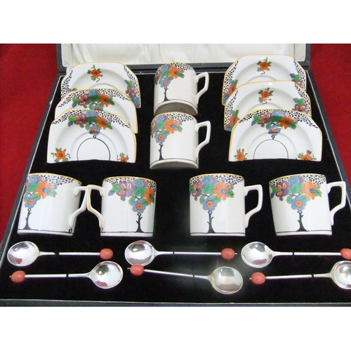 181 - Complete cased art deco coffee set with box


collection only.