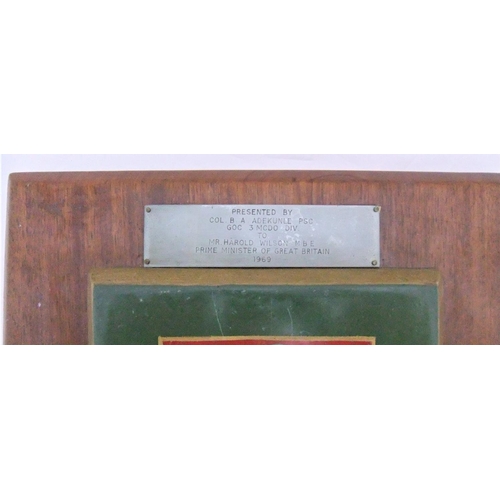 5 - Nigerian marine commando plaque, presented too Harold Wilson PM ad thereafter kept at his London hom... 