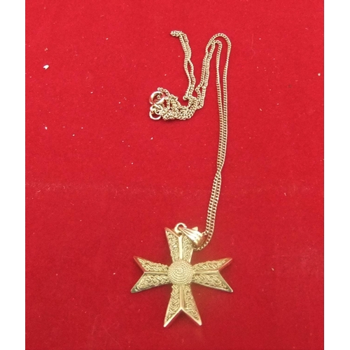 54 - 9ct gold chain with ornate Maltese cross, 8 grams

P & P – UK £10+VAT, EU £15+VAT, RoW £25+VAT.