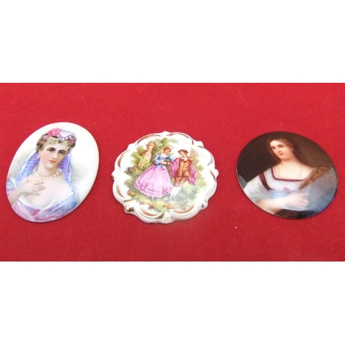 76 - 3 Unsigned 19thC Italian porcelain miniature portraits, all unframed

P & P – UK £10+VAT, EU £15+VAT... 