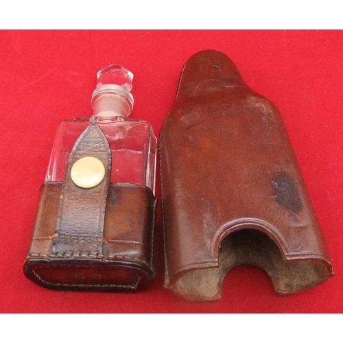 78 - Victorian perfume bottle in leather travelling case, approx 14 cm in length.

P & P – UK £10+VAT, EU... 