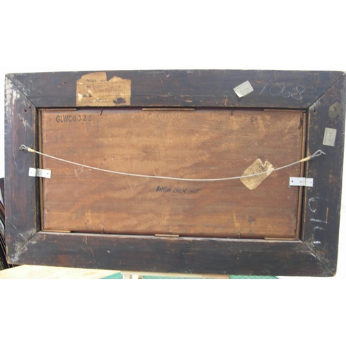 307 - Anton Lock (1893-1979) oil on wood panel, Wild horse, original ebnonised frame, 

28 x 61cm.