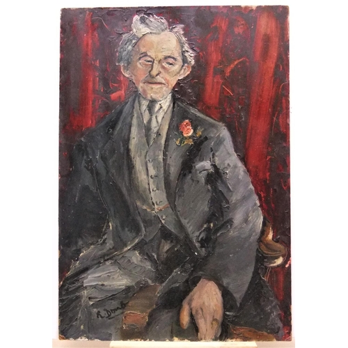 542 - Alicia Leonor Domb (born 1944) 1960s modernist oil portrait of a gentleman, unframed

62 x 42 cm
