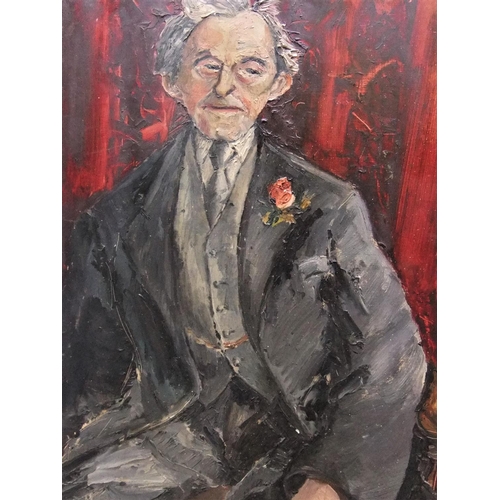 542 - Alicia Leonor Domb (born 1944) 1960s modernist oil portrait of a gentleman, unframed

62 x 42 cm