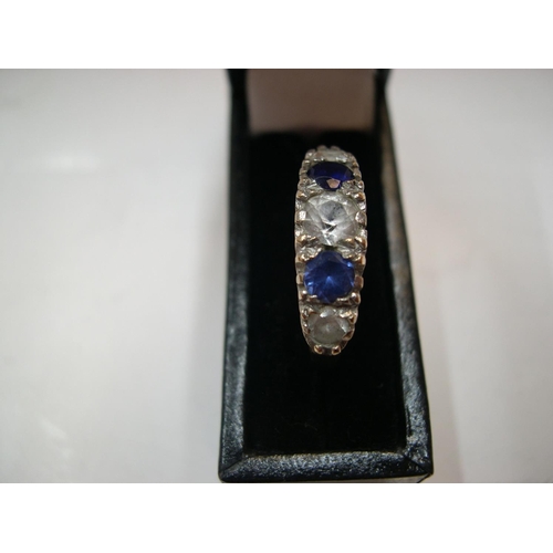 17 - 9ct yellow gold with 5 interspersed blue & white sapphires, 

3.1 grams,     size N