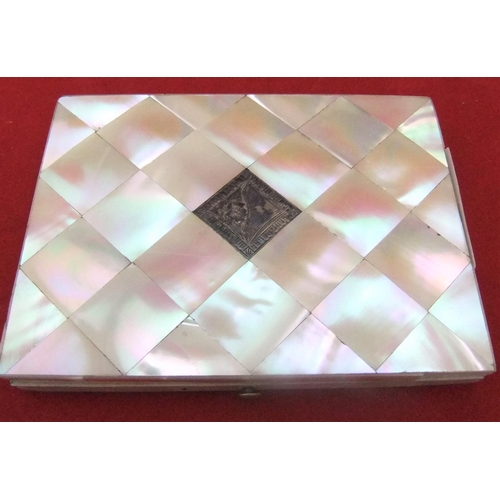 50 - Victorian mother of pearl calling card case