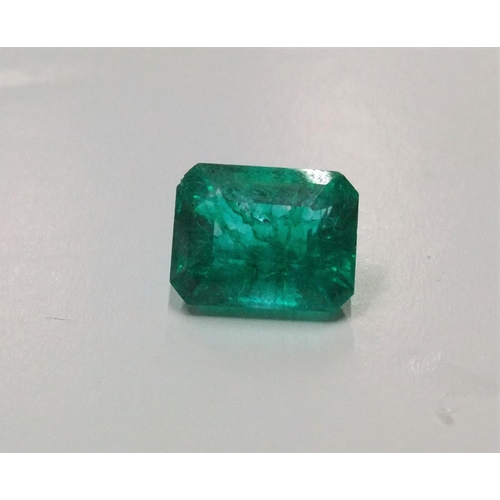 67 - GGL certified (CoA) NATURAL GREEN EMERALD, Emerald cut, 7.90ct