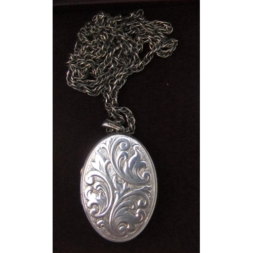 76 - George Jensen silver locket on silver chain