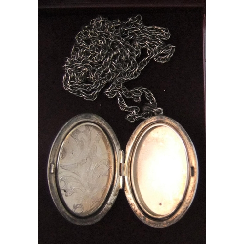 76 - George Jensen silver locket on silver chain