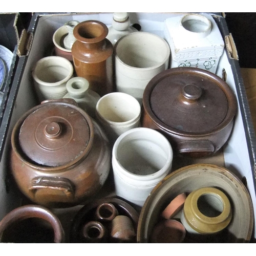 109 - Large quantity of ceramics including 2 boxes of blue & White  china & 1 box of stoneware and a large... 