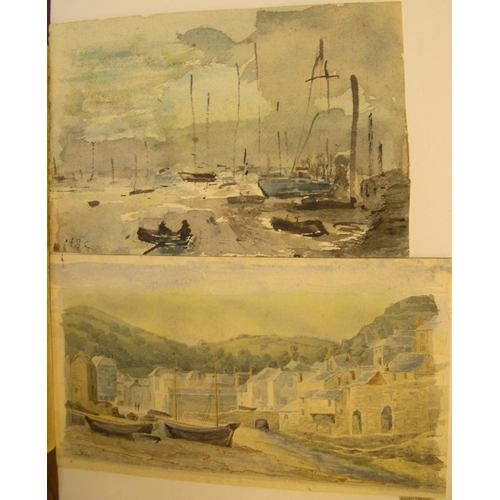 862 - 5 early 20thC coastal scene w/c's including an example by John Shapland (1865-1929), all unframed

l... 