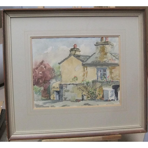 424 - 4 John B Clough watercolours/gouaches, all framed, some 1950s