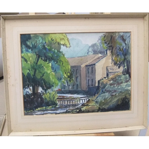 424 - 4 John B Clough watercolours/gouaches, all framed, some 1950s